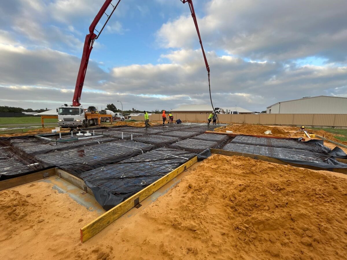 Construction Process Slab Pour | WA Country Builders