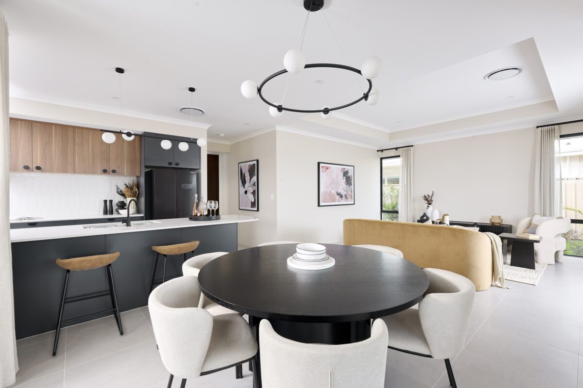 Open plan and zoned living in the Tempo display home
