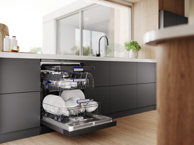 Built to live promotion by WA Country Builders featuring a Westinghouse dishwash built-in to the kitchen area.